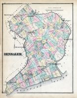 1876 Map of Rockhill Township Bucks newest County Pennsylvania Original Antique Map, Hand Colored Property Map by Scott